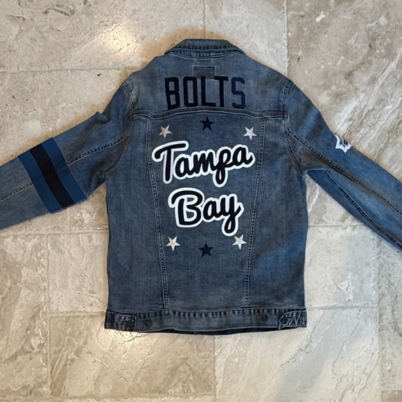 NWOT BROdemin Custom Tampa Bay Lightning Denim Jacket (Size M) - Picture 3 of 10